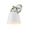 Z-Lite Z-Studio 1 Light Wall Sconce, Matte White 726-1S-MW+BN